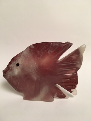 stone sculpture fish set of 2