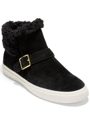 

COLE HAAN Женские черные ботинки на молнии с круглым носком и пряжкой, Черный, W19894