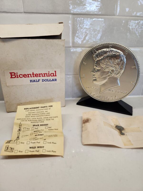Bicentennial Half Dollar Coin Bank With Key