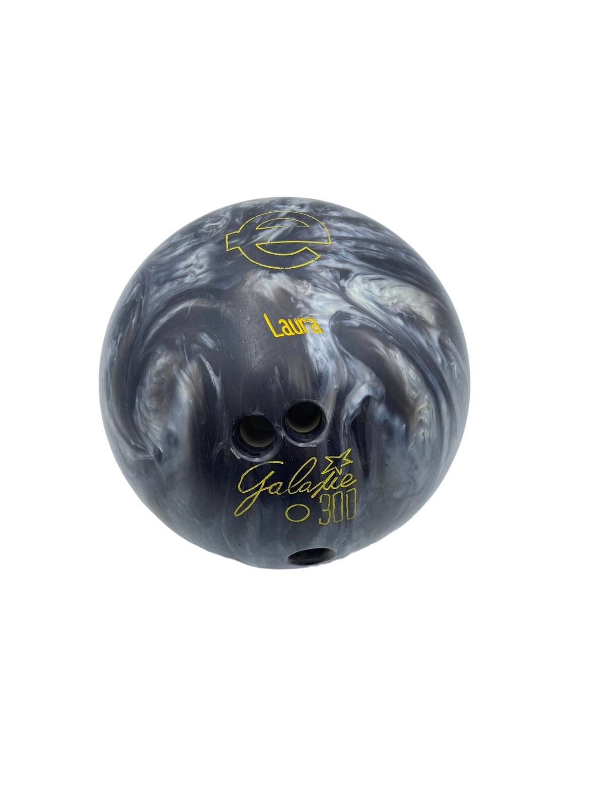 Ebonite Galaxy 300 Bowling Ball 12lbs. Tornado Silver Personalized Laura