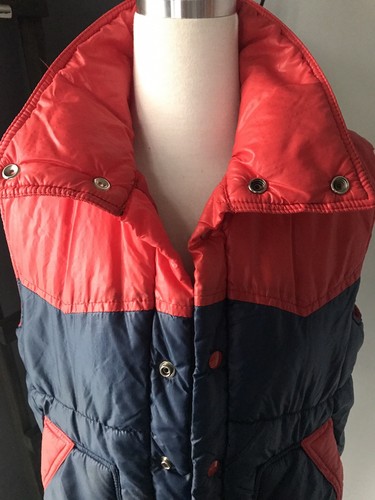 The Boys Shop at Sears Vintage Puffy Puffer 70s Vest L/XL Or Women’s SM Red Blue