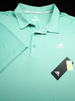 NEW! ADIDAS GOLF POLO SHIRT -XL- SAGE GREEN SMOOTH SOFT STRETCH POLY PERFORMANCE