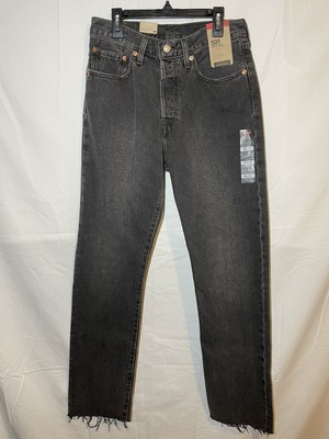 Levi s 501 Skinny Black Distressed Jeans Men s 26x30 Button Fly