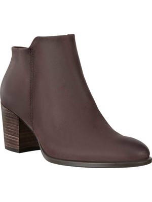 

ECCO Женские коричневые кожаные ботильоны с поддержкой свода стопы 55 с круглым носком на блочном каблуке, Коричневый, 267793