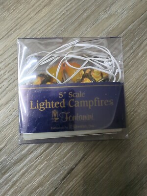 NIB Vintage 2007 Fontanini Italy 5'' Scale Lighted Campfires w/Light Kit #56597