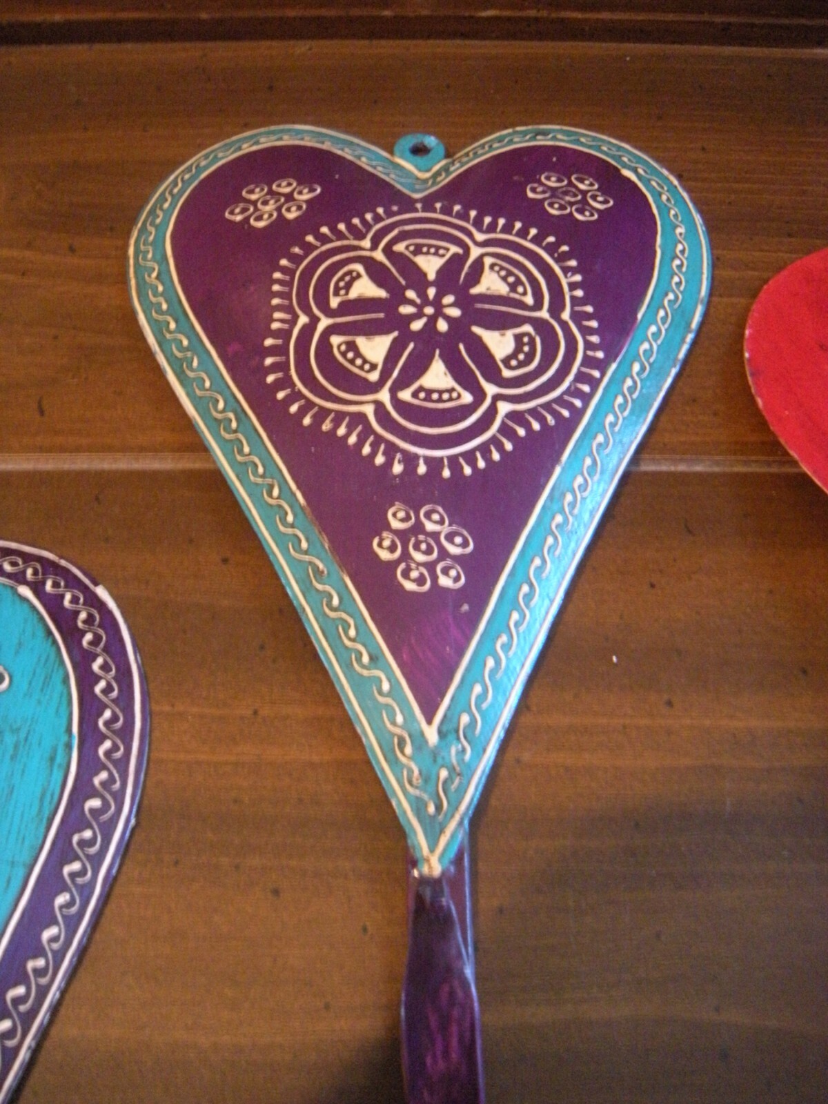 4 PC Heart-shaped Wall Door Hooks 10 INCH LONG