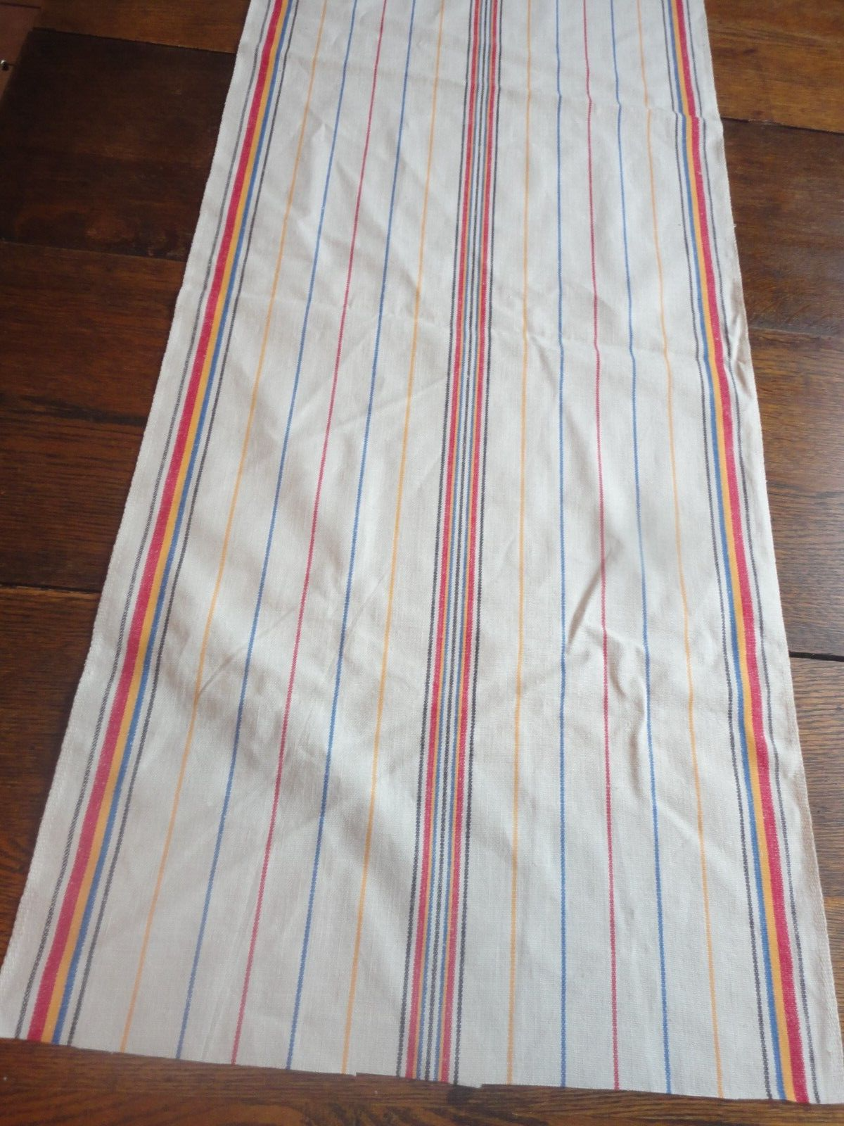 Vintage 1950's  Cotton Kitchen TOWELING Fabric Bright Stripe 66"x 16"