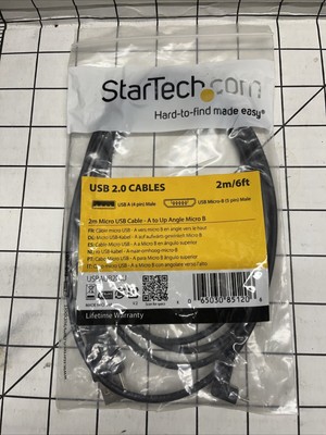 StarTech USBAUB2MU 2m Micro USB Cable - A to Up Angle Micro B