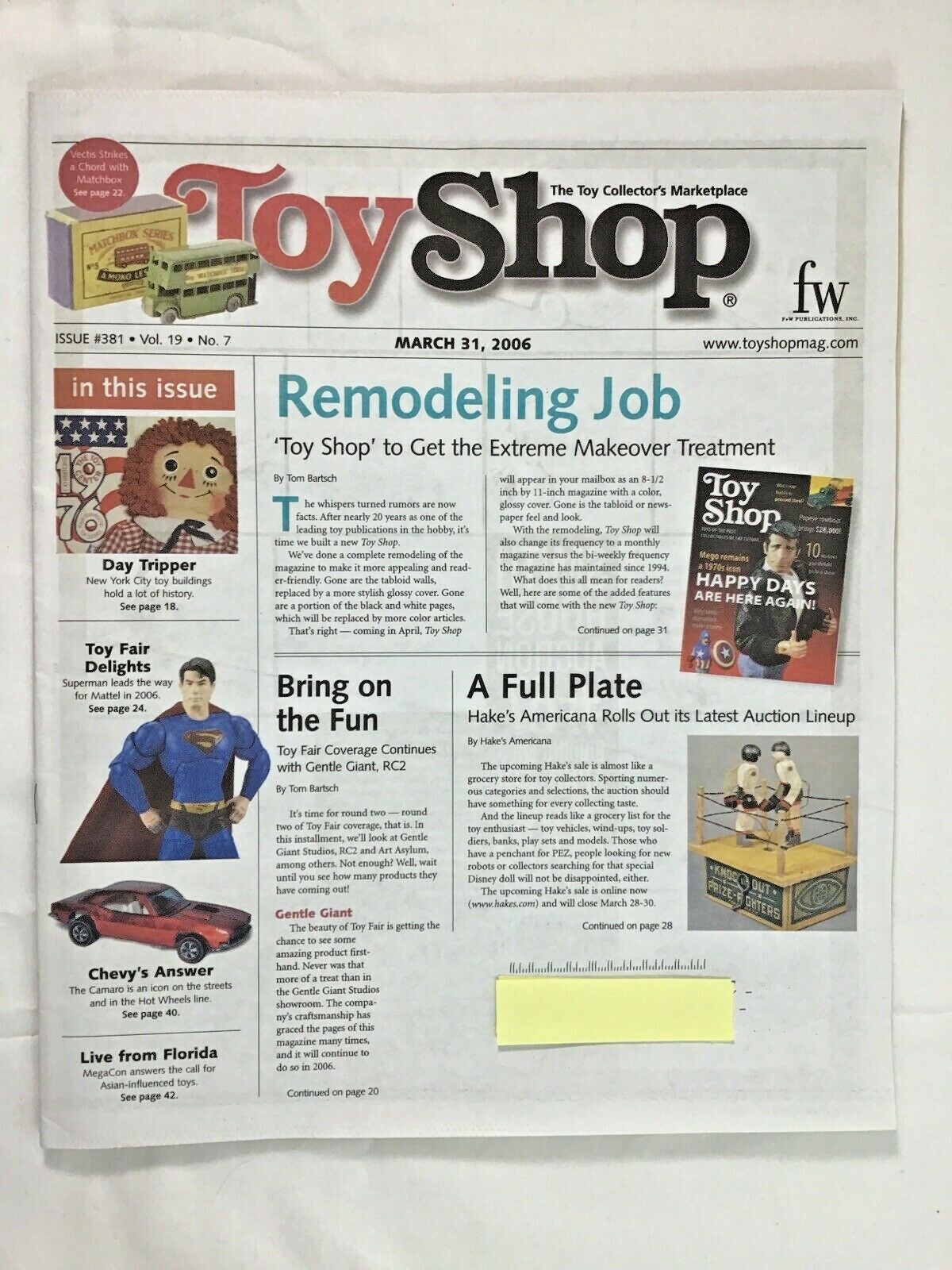 Toy Shop Magazine March 31 2006 Issue #381 Volume 19 No. 7