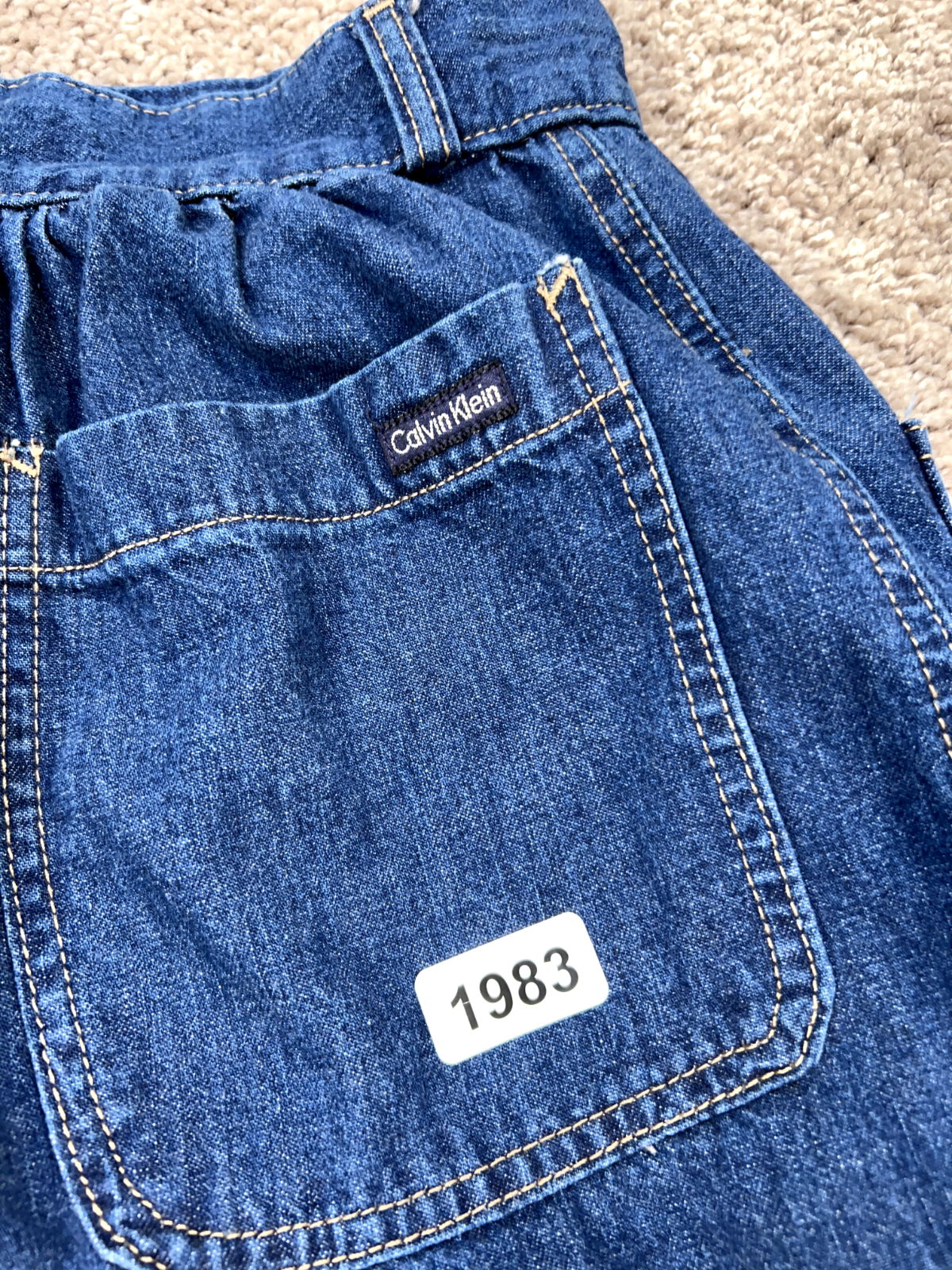 Vintage Calvin Klein Jeans Womens 11 Blue Denim High Rise Wide Leg Sailor USA