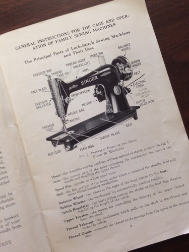 Vintage Singer Student's Manual of Machine Sewing booklet, 1938 ***