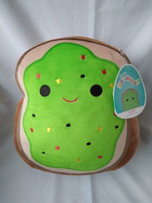 KellyToy Squishmallow Sinclair the Avocado Toast 12'' Food Squad Plush Pillow NWT