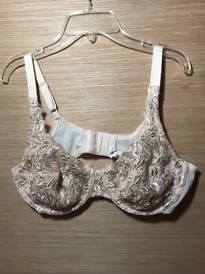 Playtex 4302 Secrets Rosebud Beige Embroidered UW Bra 38C