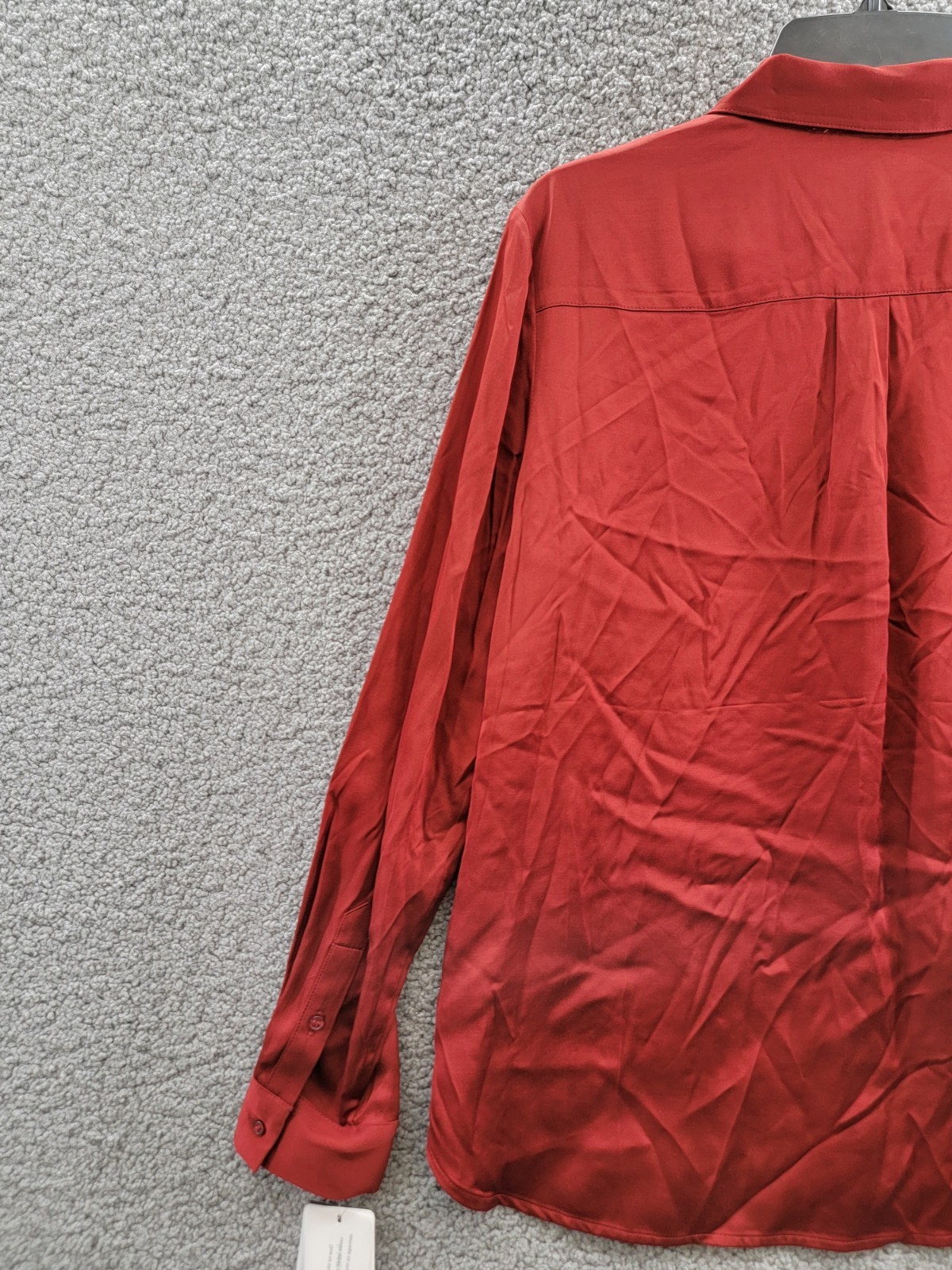 French Connection Ennis Satin Button- Up Shirt Women's S Wine Button Closure - Picture 13 of 16