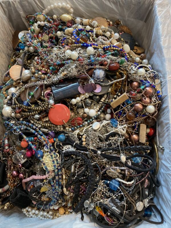 Lot Broken Jewelry For Beads & Craft 12lbs. + For Crafts Bead Harvesting Lot