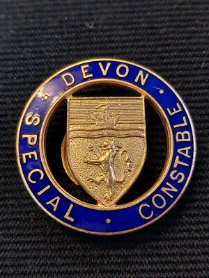 DEVON SPECIAL CONSTABULARY ENAMELLED LAPEL BADGE WW1 GENUINE OBSOLETE