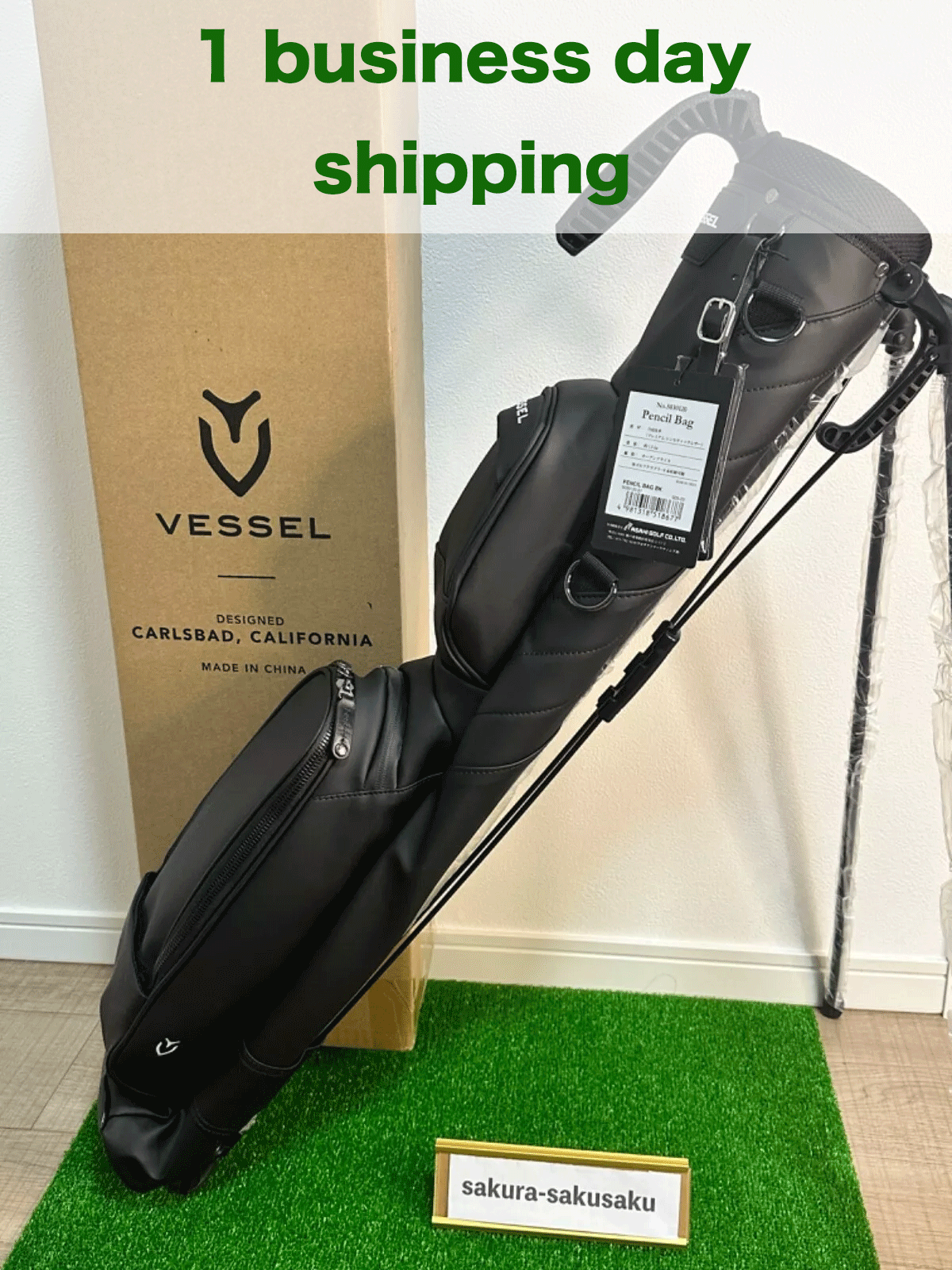 VESSEL Golf Pencil Stand Club Bag Black Japan Exclusive