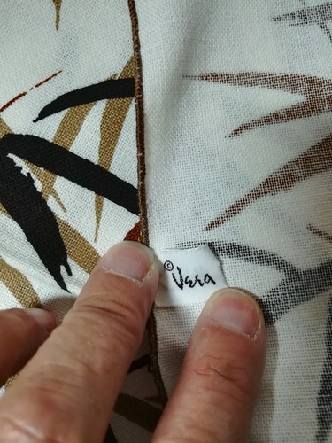 Set of 4 Brown Bamboo Print Vera Napkins 100% Cotton