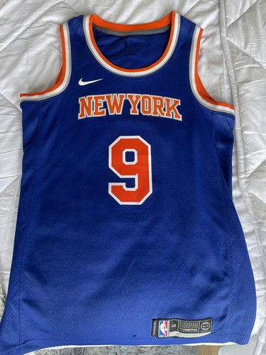 Knicks No9 R.J. Barrett Blue Icon Edition Basketball Swingman Jersey