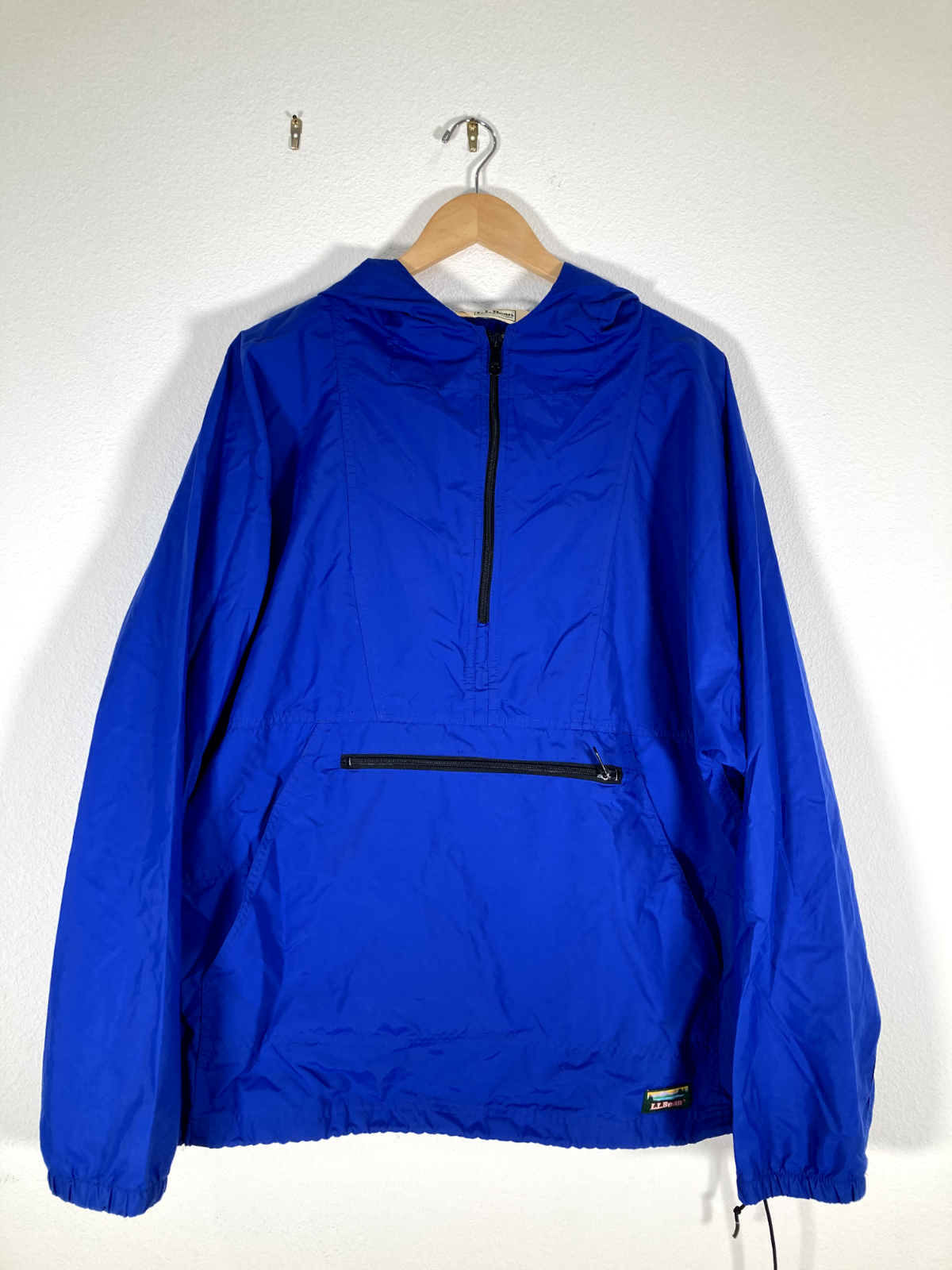 △□○L.L.Bean Bean’s Light Nylon Anorak LL Bean Anorak Windbreaker Light Jacket Nylon Blue Made in USA