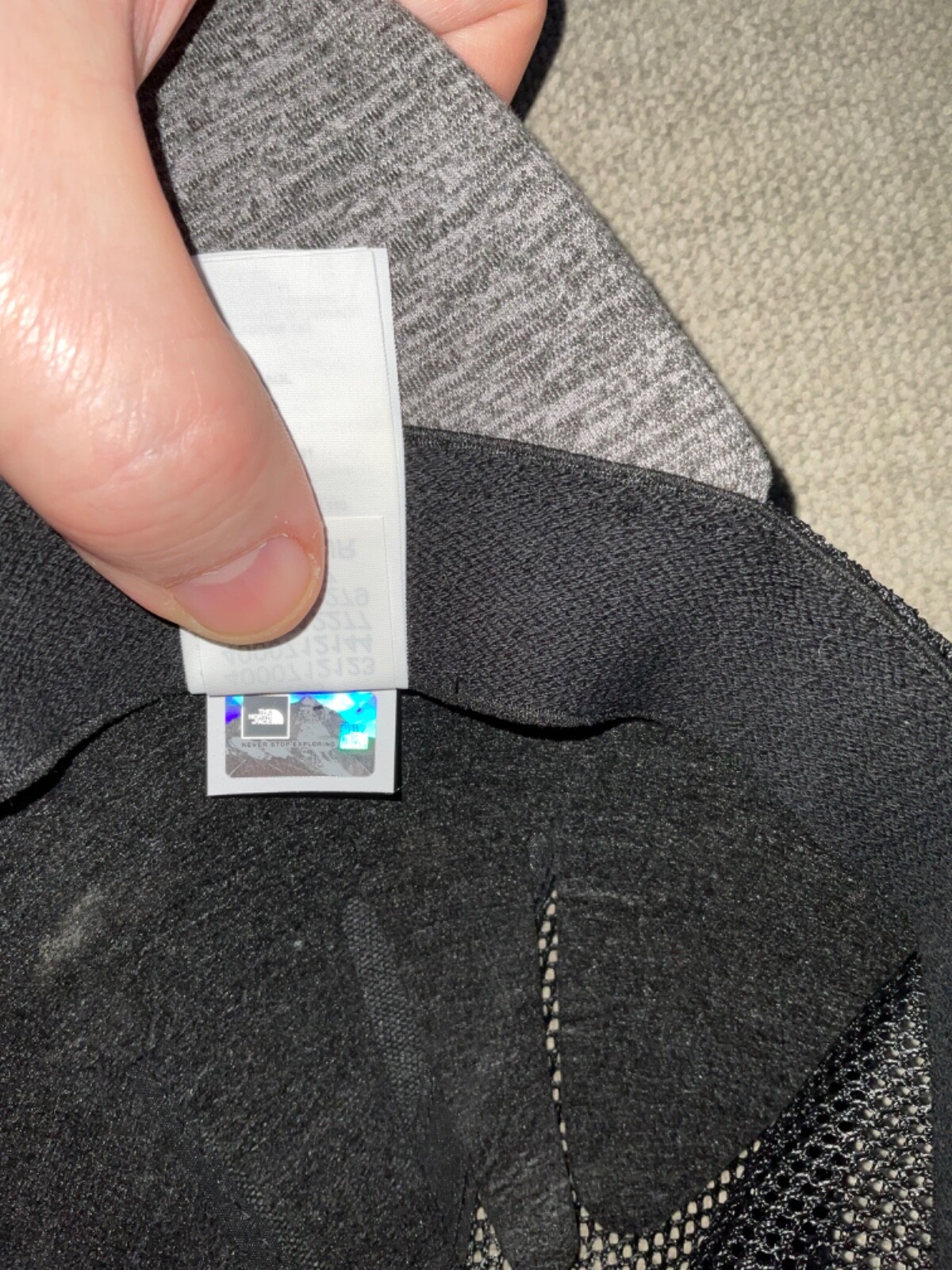 THE NORTH FACE Flexfit Style OSFM Black & Grey Hat Cap Mesh One Touch