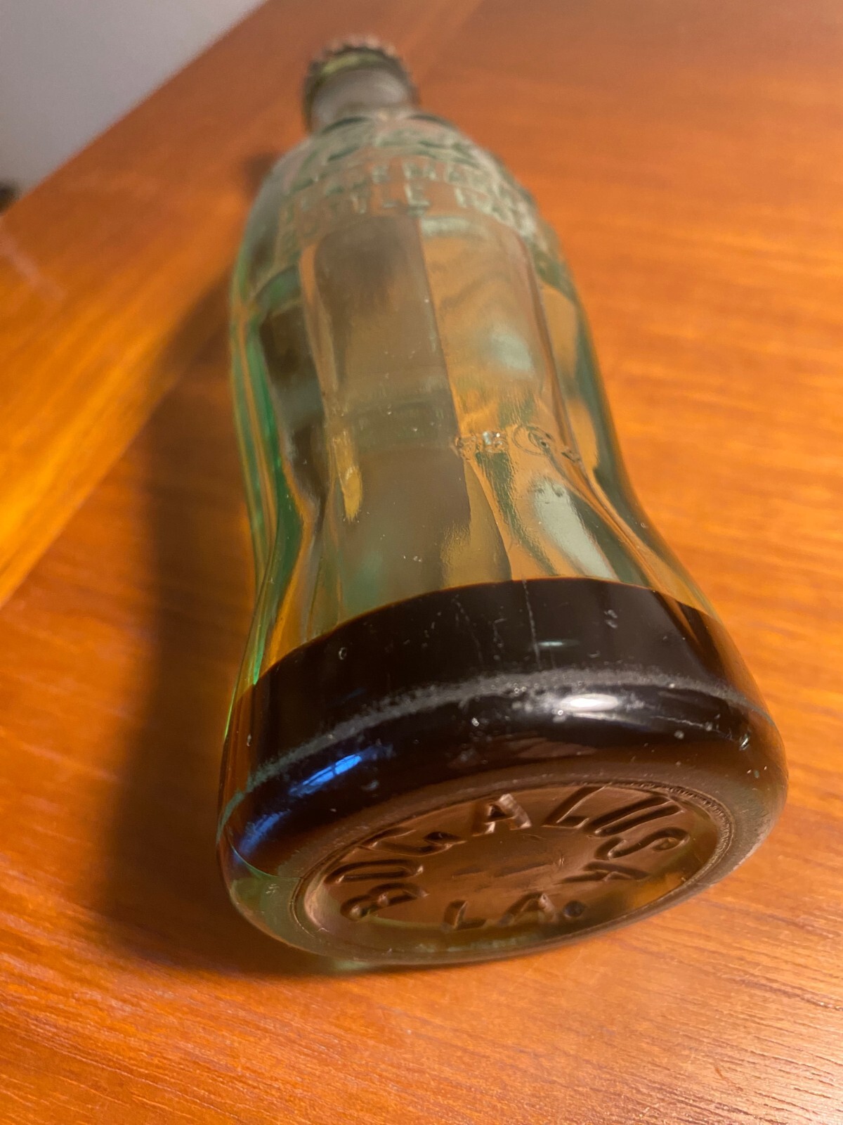 Coca Cola 1940s Pat'D Bogalusa LA Green Bottle Sold Syrup On Bottom Tax Stamp