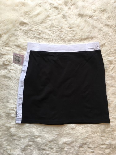 NWT Juicy Coture Black Label Skirt Pitch Black White Logo Girls Size 16 Everyday