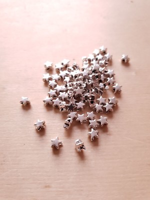 50 x Stern Metallperlen ★ Freundschaft Schmuck Beads Spacer Basteln Deko Charms