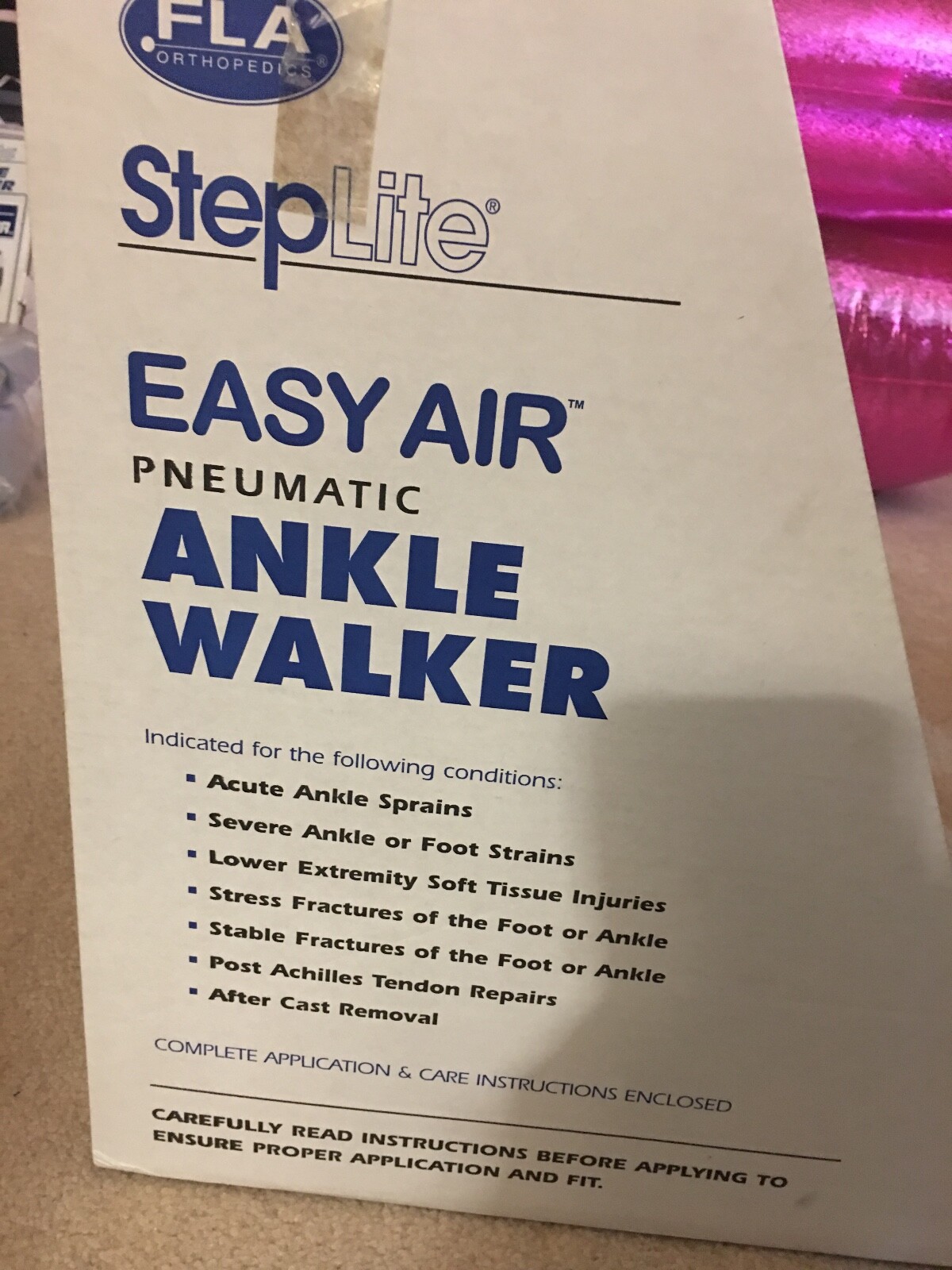 NEW IN BOX Step Lite Easy Air Pneumatic Ankle Walker FLA HIGH Height Size M