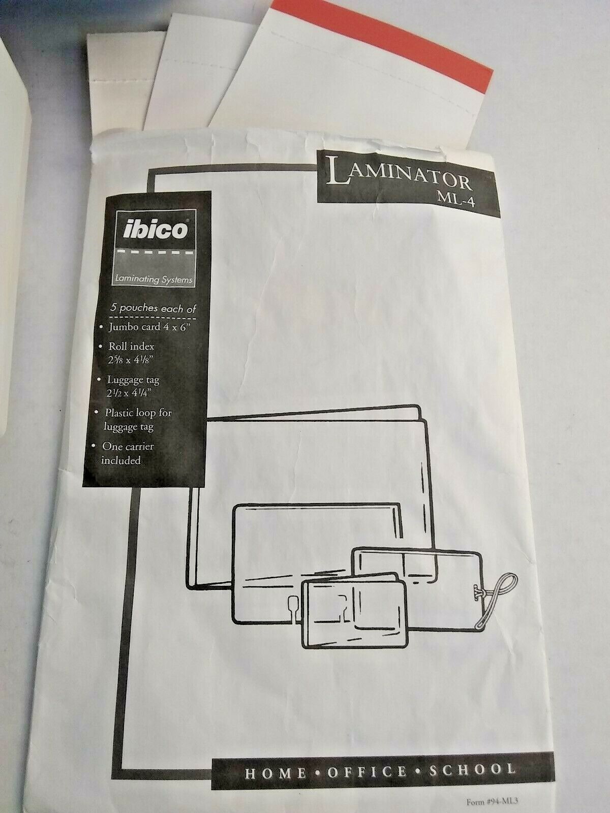 Ibico Small Laminator ML-4 Laminating Machine Sysytem in box, One Heat Setting