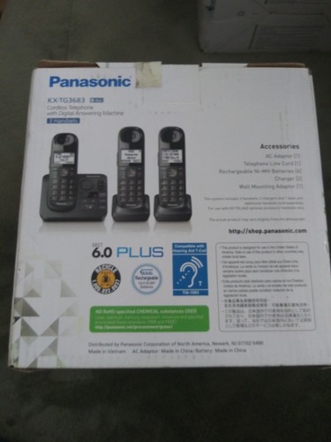 Panasonic KX-TG3683B DECT 6.0 Digital Cordless Phone System w/ Answering K33