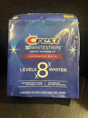 Crest 3D Whitestrips Glamorous White Lvls 8, 28 Strips/14Treatments Exp 07/2026