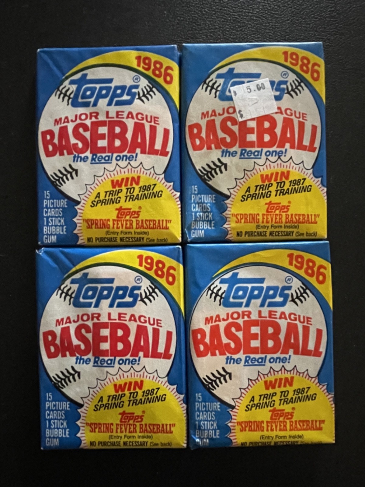 1986 Topps Bubble Gum Baseball 15 Cards Per Pack Lot Of 4 #13