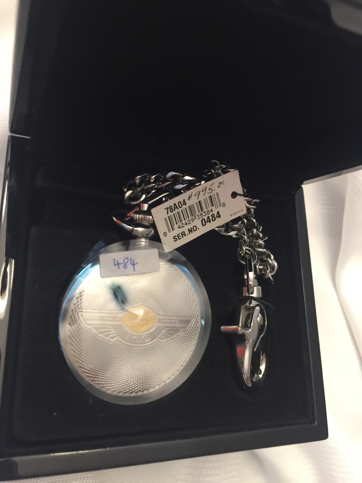 Harley-Davidson 100th Anniversary Pocket Watch by Bulova #484 of 2003 New In Box