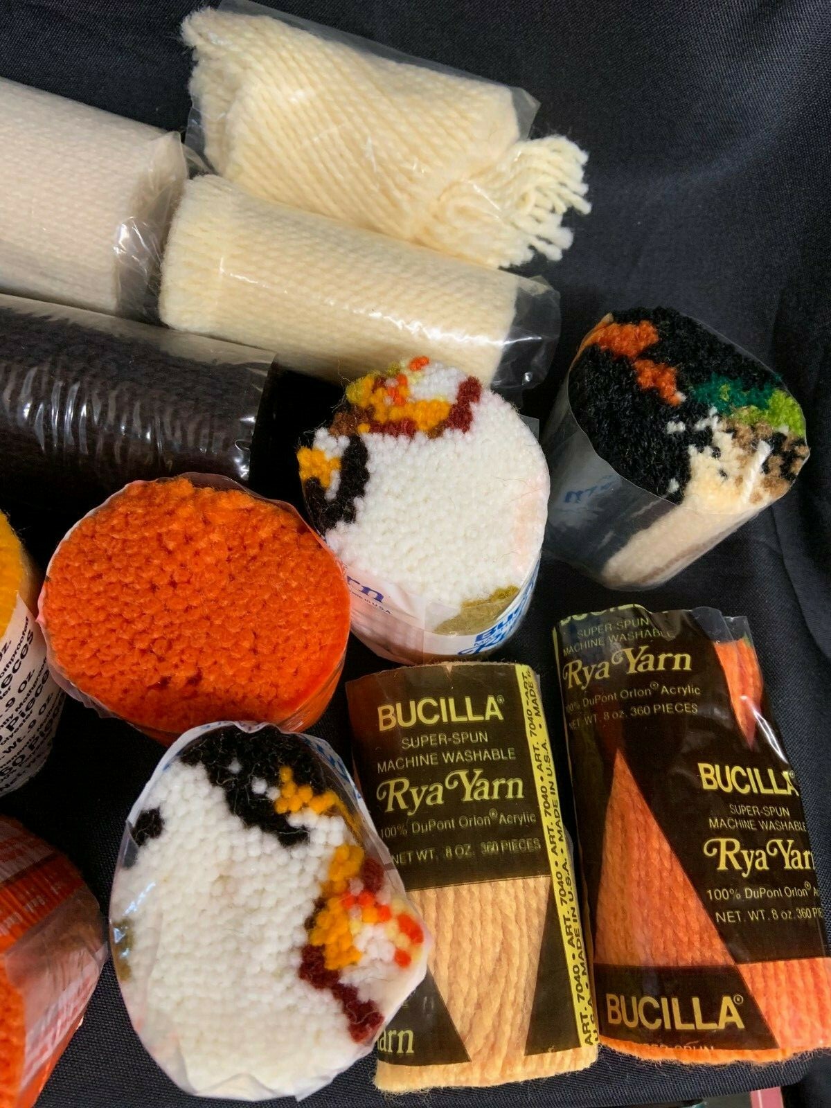 Large Lot of Bucilla & Bernat Tabriz Rug Yarn Latch Hook Vintage +++