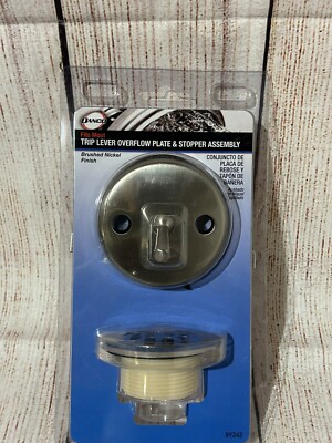 NEW Danco  Trip Lever Overflow Plate & Stopper Assembly - Brushed Nickel 89242