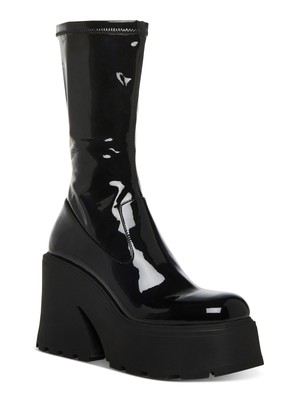 STEVE MADDEN Женские черные ботинки на платформе с 2-мя стрелками и блочным каблуком, 10 М