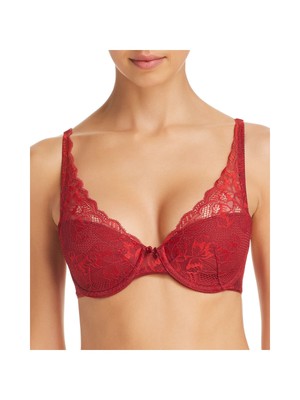 

CHANTELLE Intimates Красный легкий бюстгальтер на косточках с формованными чашечками с глубоким вырезом, 2631