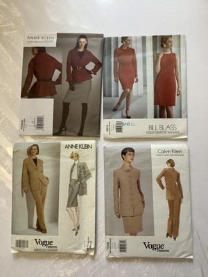 Lot 4 Uncut Vogue Sewing Pattern Young American Designer-Blass-C Klein-A Klein