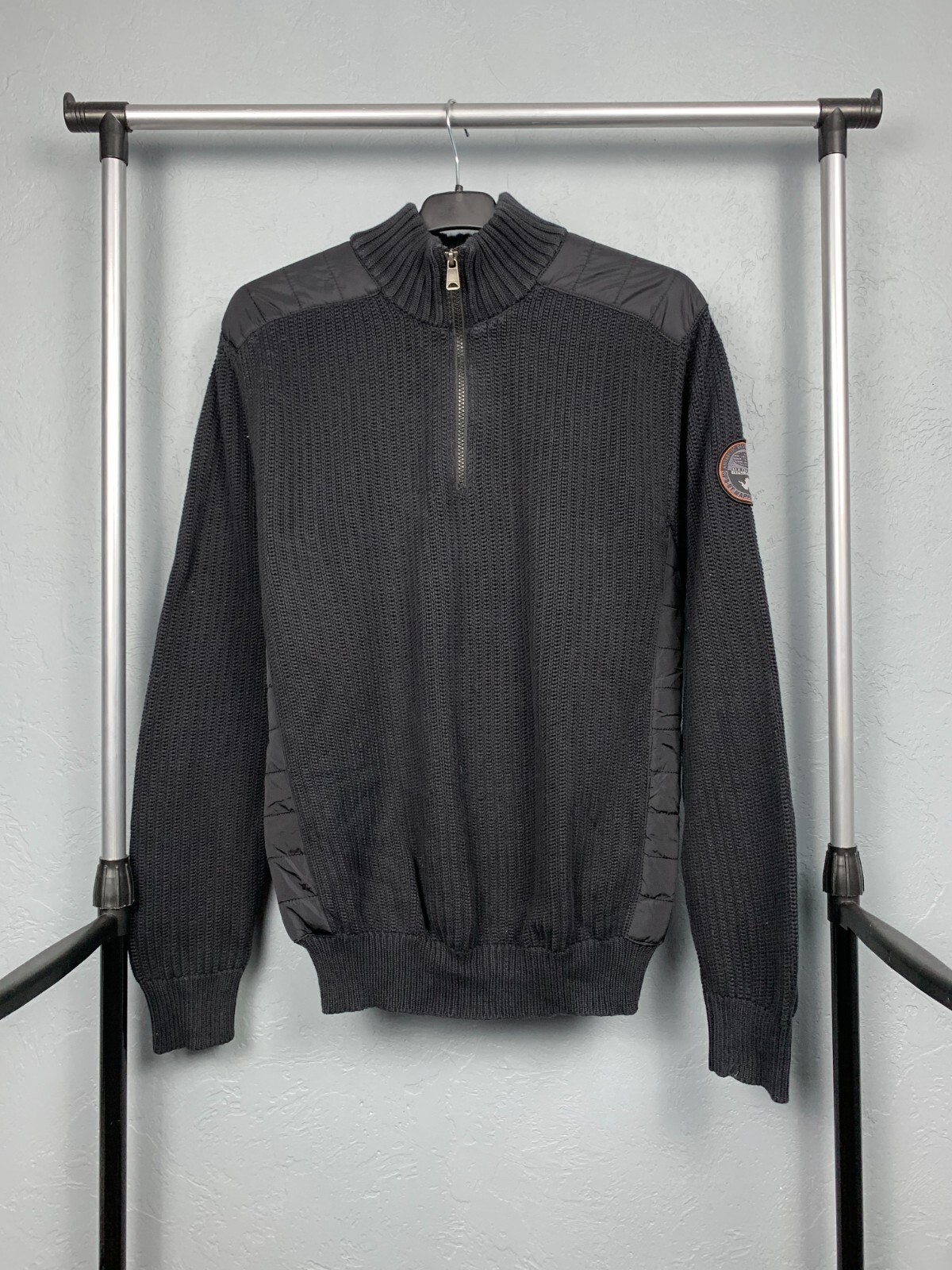 Napapijri Vintage Warm Quarter Zip Mens Knit Sweater Size L