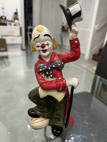 Cevik Clown Figurine USED ピエロ陶器人形置物 Cevik Clown