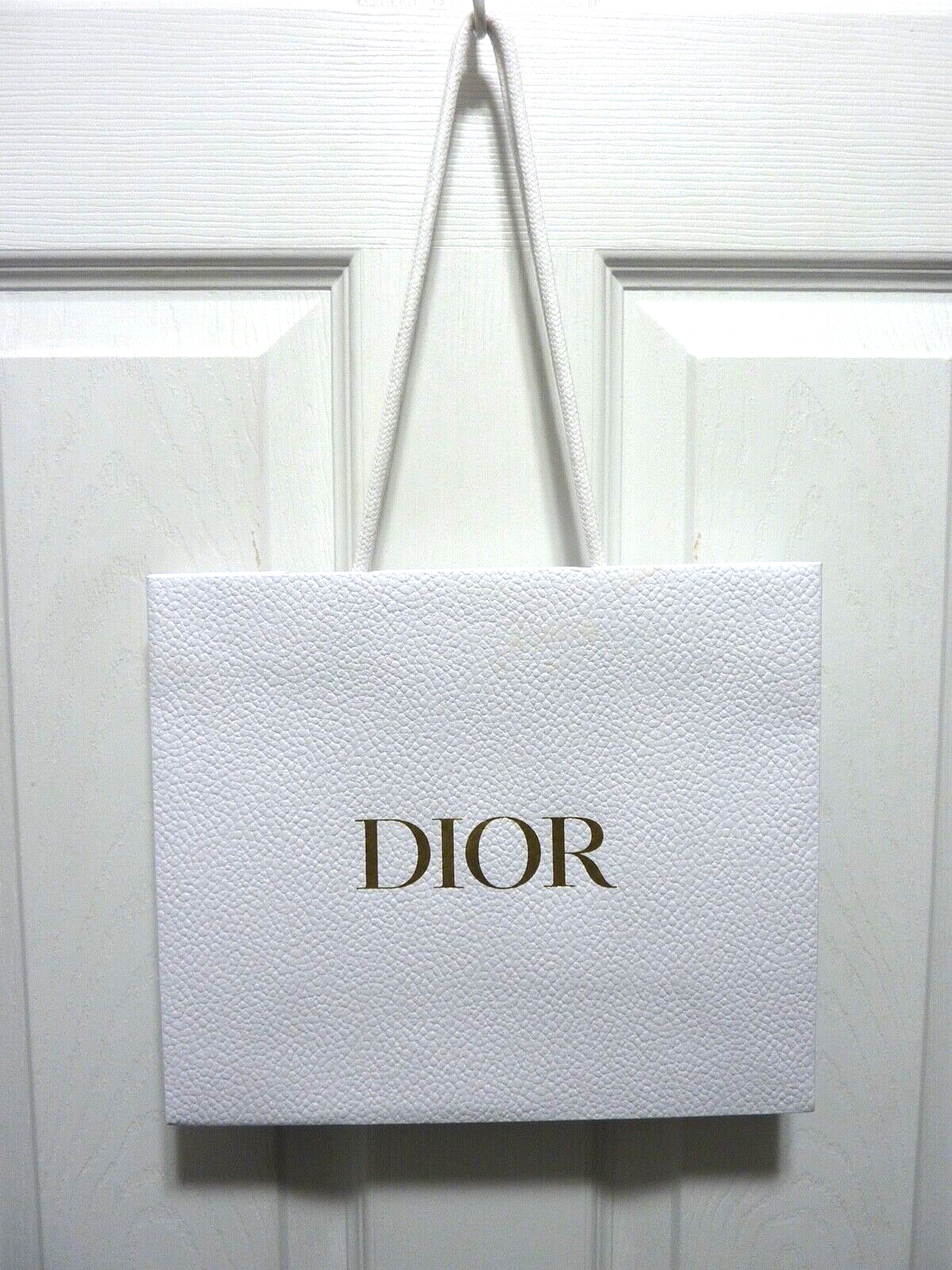 DIOR PEBBLE SHOPPING BAG Medium Gift Bag GOLD LOGO 10.5x9x4
