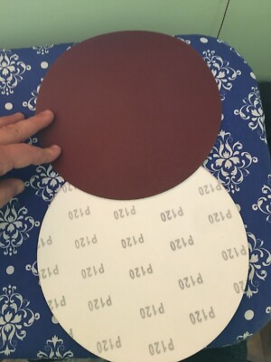 5 PCS 9'' Sanding Disc 120 Grit Assort Sandpaper Hook and Loop Random Orbital