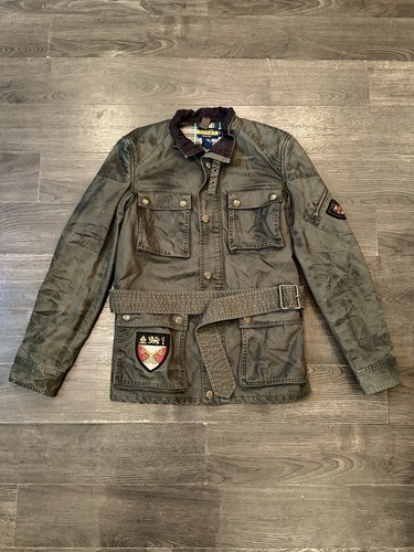 Rugby Ralph Lauren Small Green Jacket RRL VTG Moto Military Wax