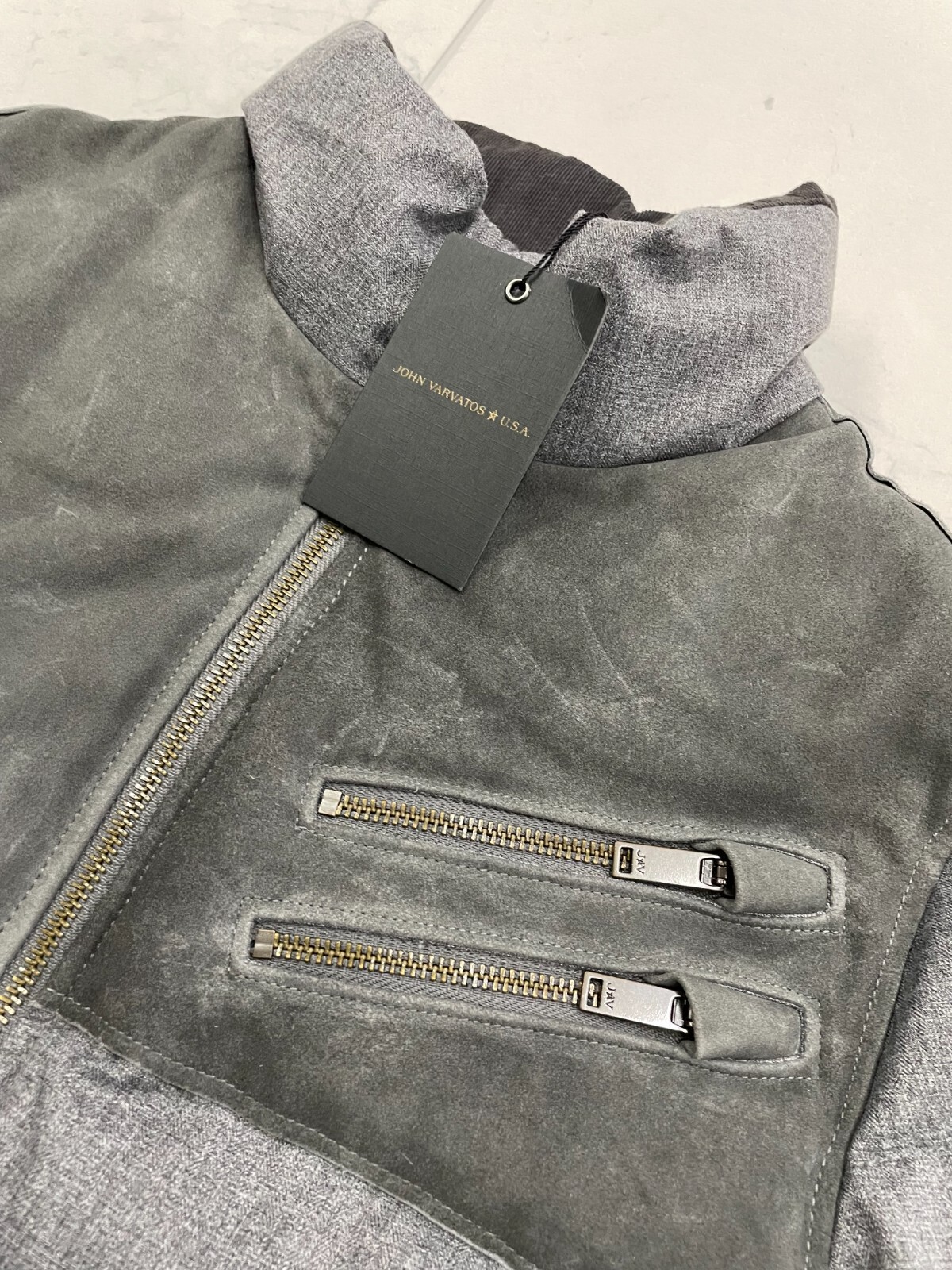 Pre-owned John Varvatos Stephen Water Resistant Puffer Jacket In Griffin Grey Size:s
