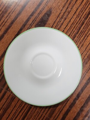 Vintage Corelle/Corning Forget Me Not Saucer  6.25 ''Green Trim ( set of 2 )