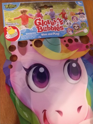 NEW GLOVE A BUBBLE UNICORN WAVE AND PLAY ZING TOYS - CREATES HUNDREDS OF BUBBLES