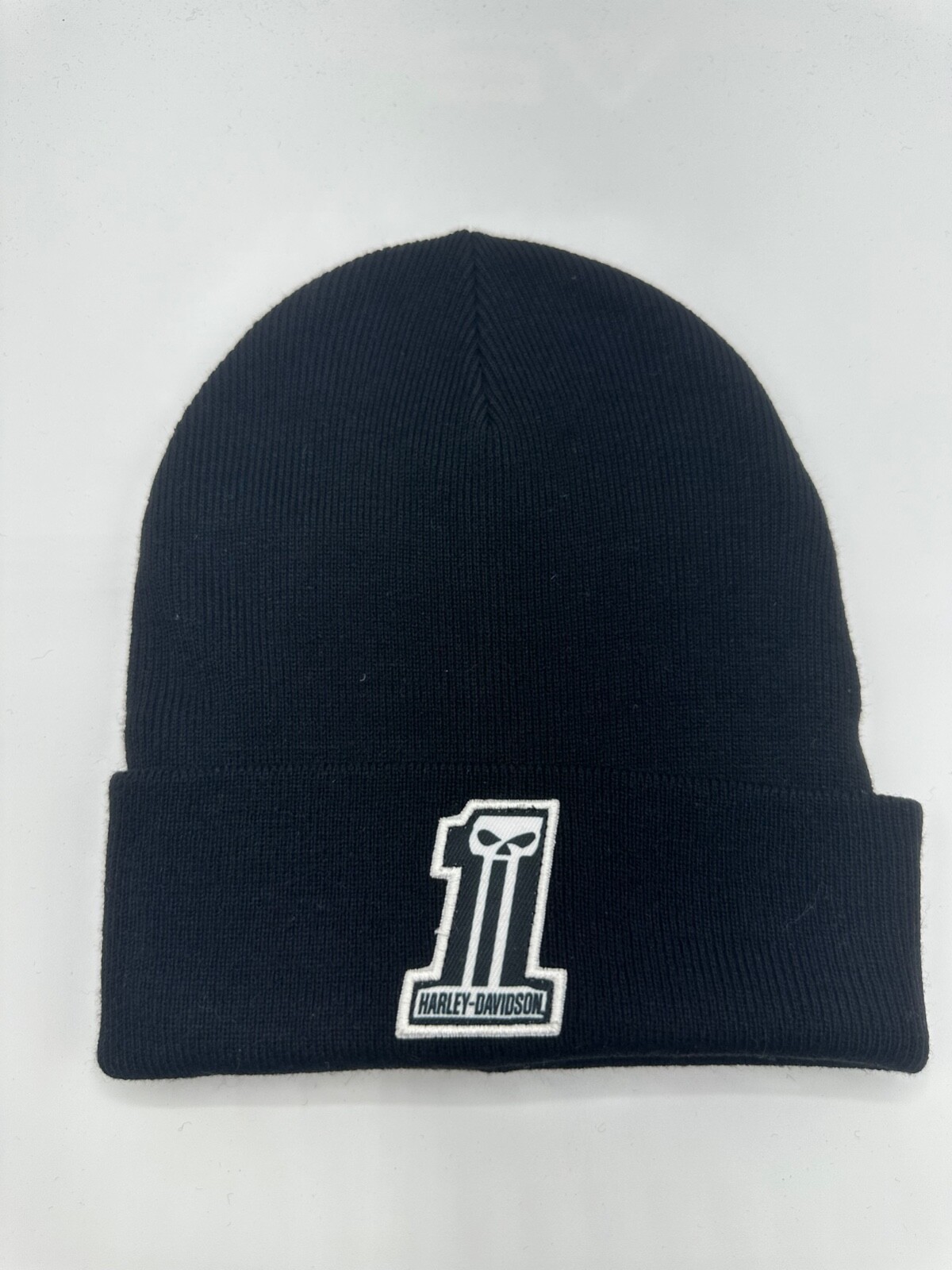 帽子 HYS Type Logo Over Size Beanie Black Helloween Beanie Hat Band Logo Official Black Jersey Print