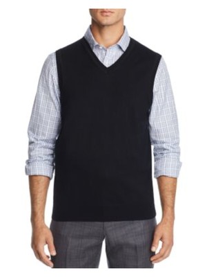 

Дизайнерский бренд Mens Black V Neck Classic Fit Sweater Vest, Черный
