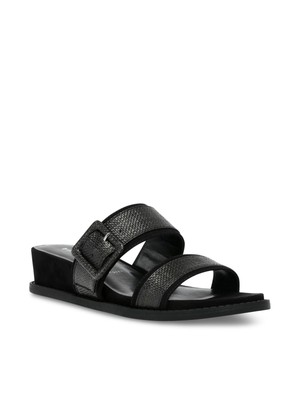 

ANNE KLEIN Женские черные шлепанцы на танкетке с круглым носком Brenda, размер 7,5 м, Черный, BREN01F9
